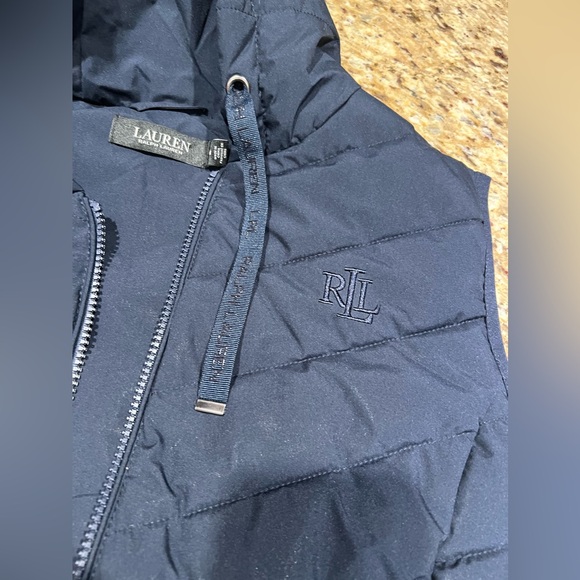Lauren by Ralph Lauren Black Label Navy Stretch Puffer Vest Medium - Picture 4 of 11
